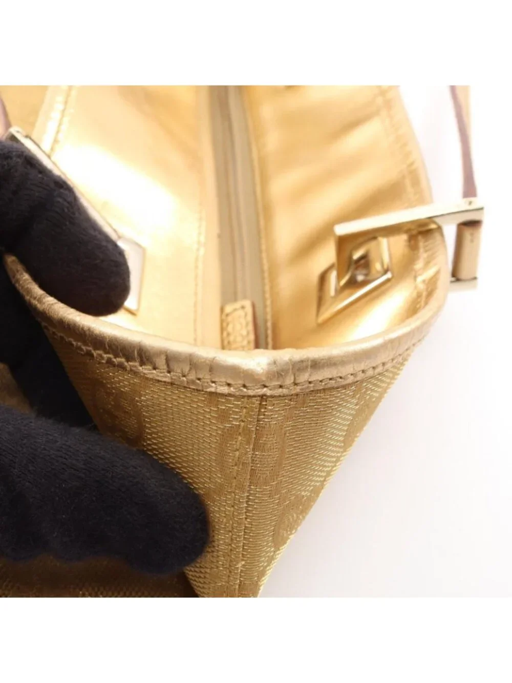 Gucci Tote GG Canvas 002 Gold Handbag
